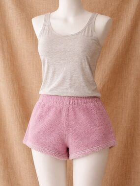 Garage Plush Sherpa Shorts in Dusty Rose